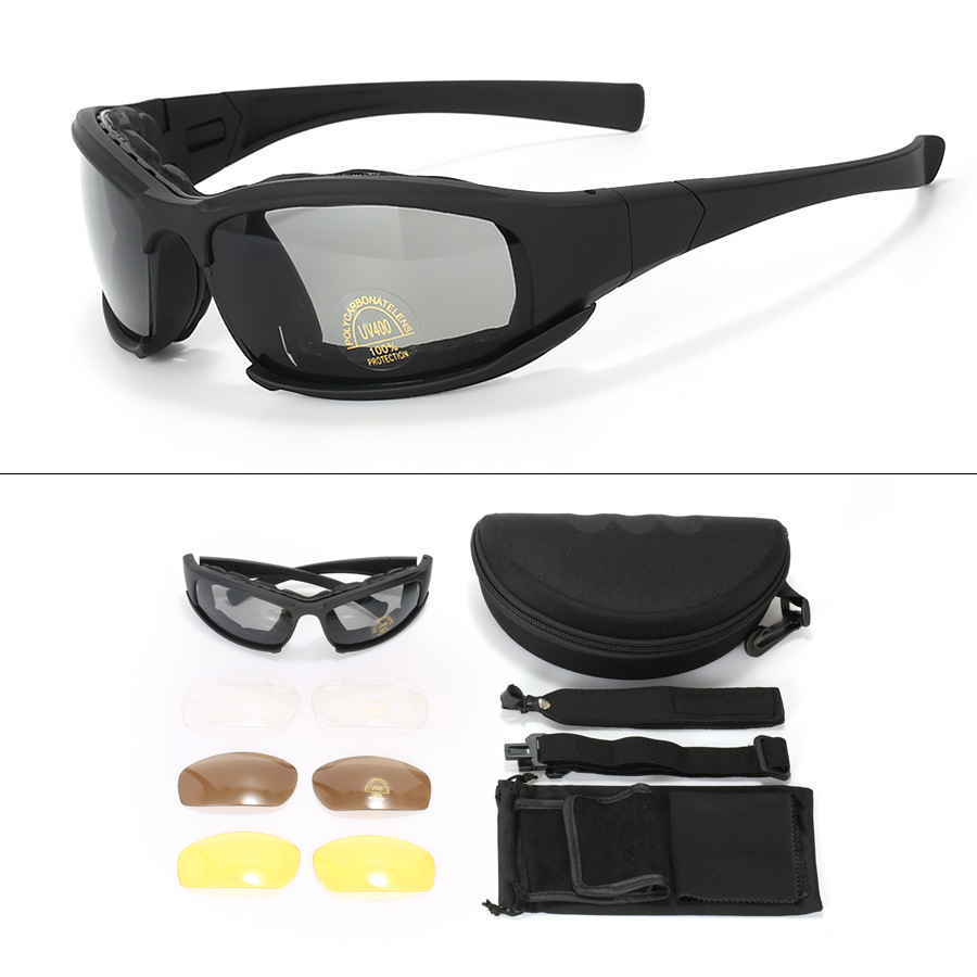 Gafas polarizadas a prueba de viento para motocicleta para hombre, Gafas de sol para motociclista, Gafas ahumadas, Bicicletas, todoterreno guapos: Verde militar