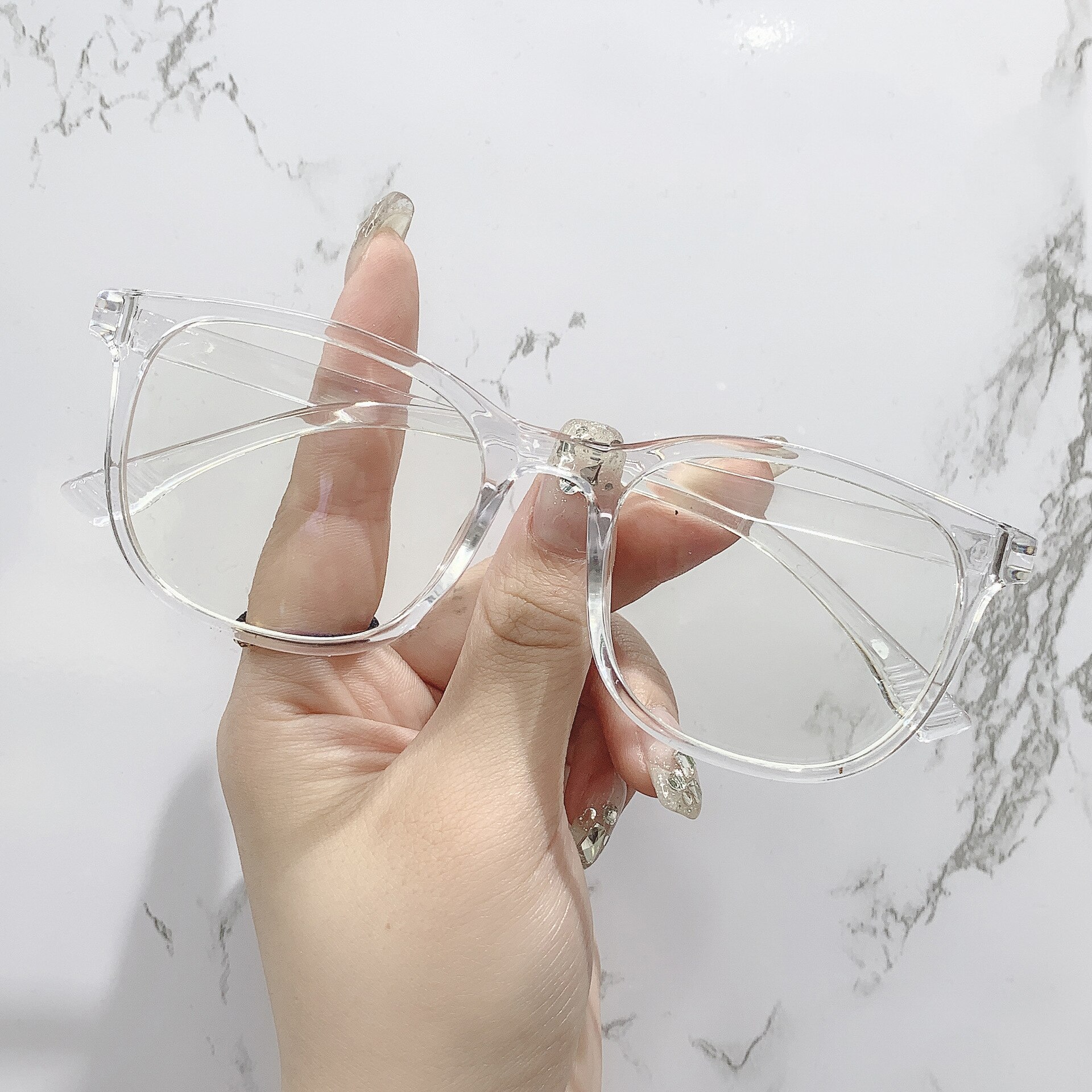 Transparent Computer Glasses Frame Women Men Anti Blue Light square Eyewear Blocking Glasses Optical Spectacle Eyeglass round: WHITE