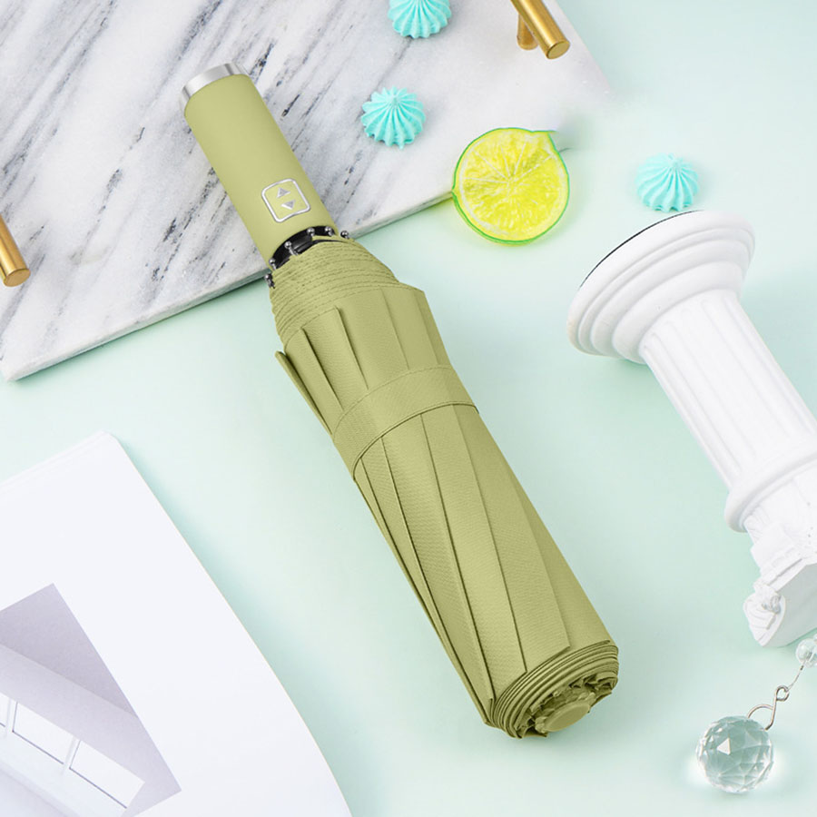 Stylish Automatic Umbrella - UV Protection, Windproof with 10 Reinforced Ribs, for Sun & Rain: green