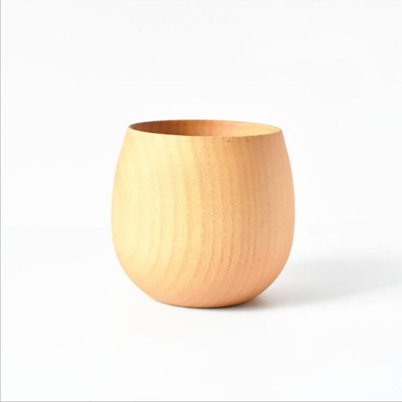 Tazas de madera de gran barriga hechas a mano Abeto Natural de madera cerveza té y café taza de agua leche cocina Bar Drinkware