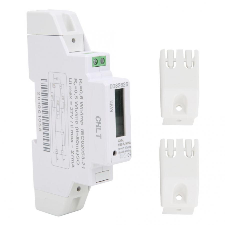 Energy Meter DDS2626 1P Single Phase Electronic Energy Meter LCD Display 35mm Din-rail Power Meter 5(32)A