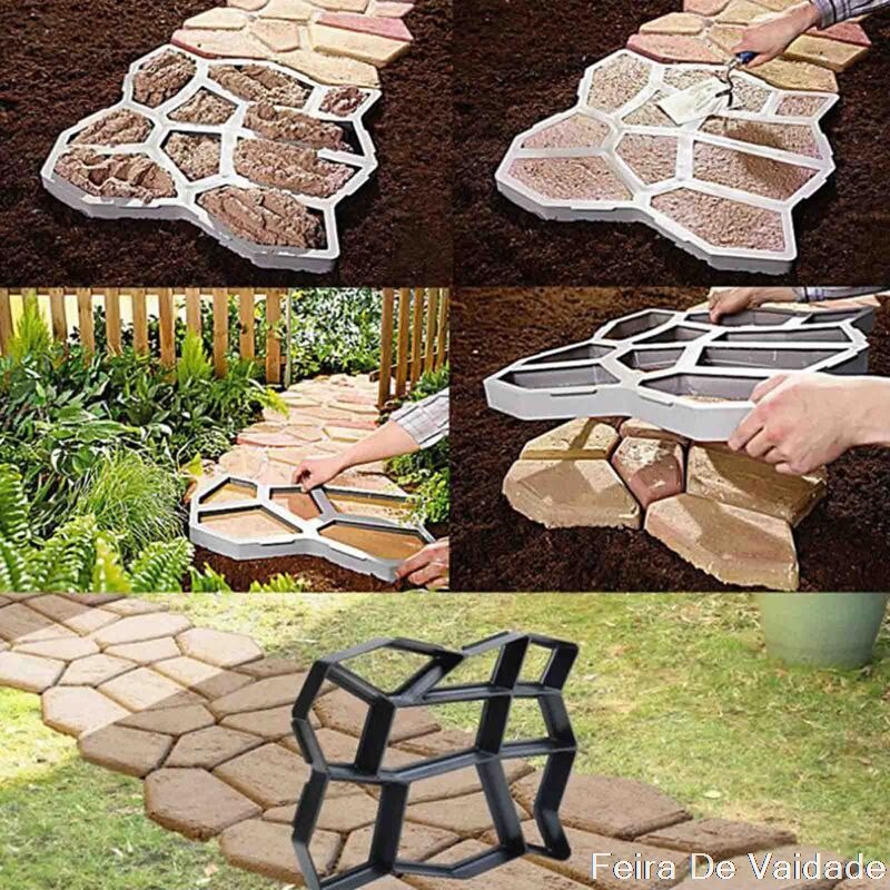 Concrete Molds Path Maker Mold DIY Reusable Concrete Paving Mold Cement Brick Mold Stone Garden Floor Road Garden Path Maker