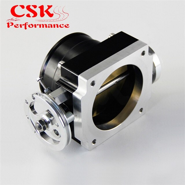 80mm 3,15 "rendimiento del cuerpo del acelerador colector de admisión Billet aluminio alto flujo negro/azul/plata: Black