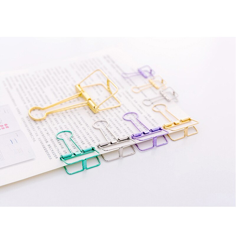 1Piece Colour Metal Clips folder Binder clip Exquisite Ticket clip Food packaging Stationery school office Supply