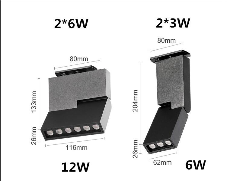 6 W 12 W LED Spoor Licht Kleding Shop store Showrooms Tentoonstelling Spotlight Verlichting CREE LED Plafond Rail Spot licht SNYKA