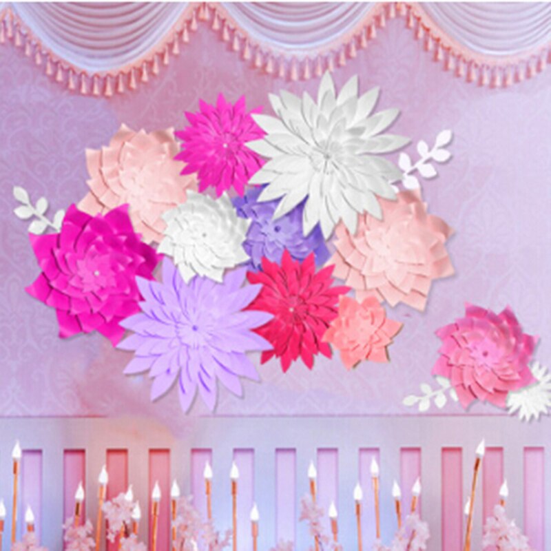 DIY Paper Flower Backdrop, Wedding Backdrop, 20cm Paper Flowers Kid's Birthday Party Wall Hanging Decor