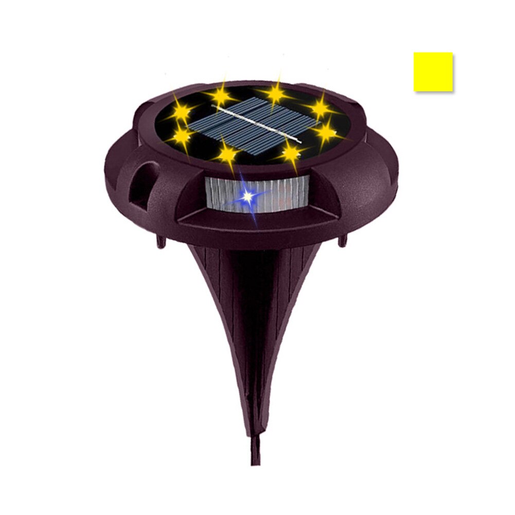 8pcs Outdoor Garden Sidewalk Yard Solar Power Decorative Waterproof 8 LED Bright Ground Light Corridor Pathway Landscape Lawn: Brown / 2