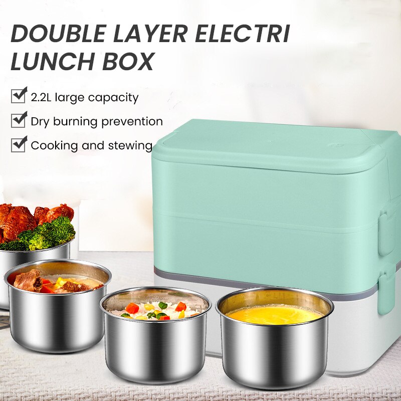 Verwarming Lunchbox Voedsel Soep Lunch-Box Voedsel Container Elektrische Lunchboxen Huishoudelijke Mini Rijstkoker Elektrische Verwarming Thermische Doos