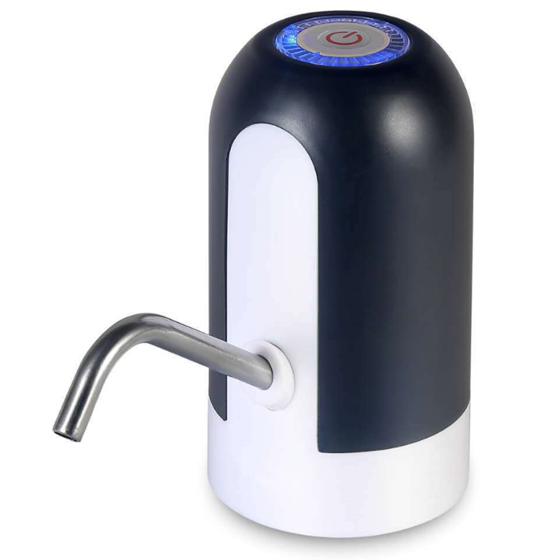 Dispensador de agua eléctrico USB, dispositivo de bombeo de agua potable con botón, botella automática, para hogar, escuela y oficina: Negro