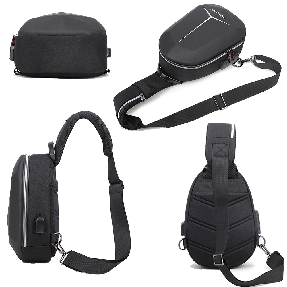 Multifunction shoulder bag for men Waterproof Short Trip Chest Bag Anti Theft Men Crossbody Bags Oxford USB Charging