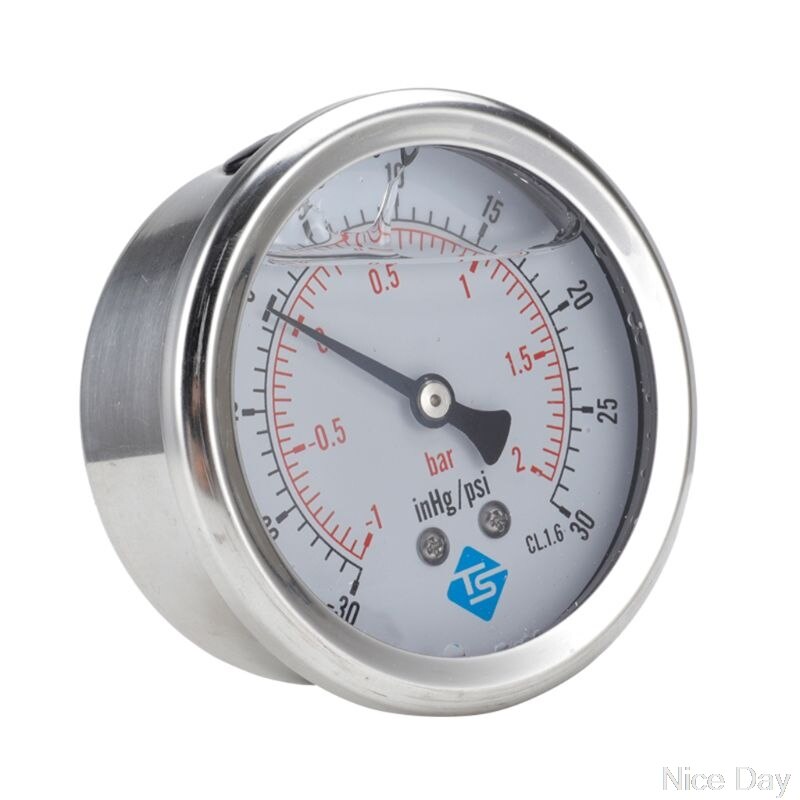 Compound Pressure Vacuum Gauge Glycerine Filled 68mm -1~0/1/2 Bar 1/4 BSP Back Ju19 20