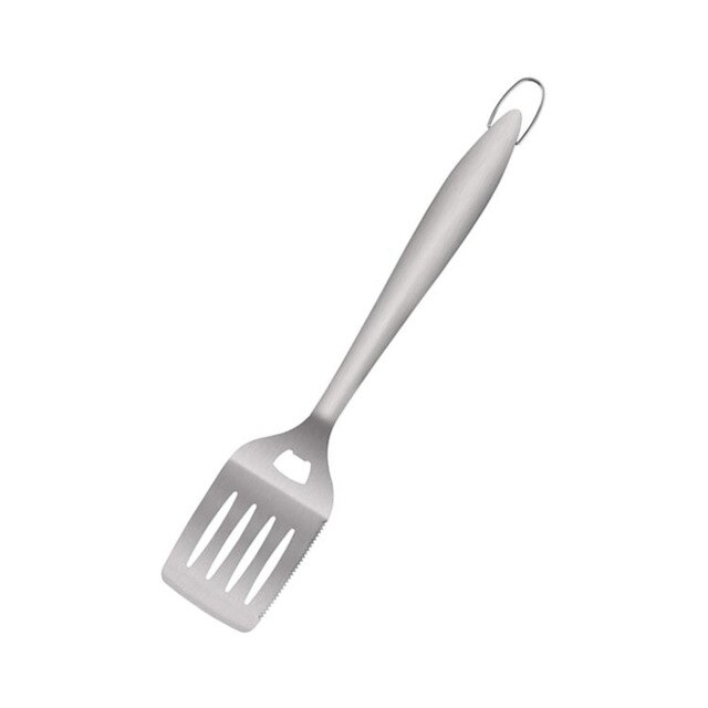 Bbq Grilling Tool Set, Stainless Steel Tongs, Spatula With Bottle Opener And Serrated Edge, Barbecue Meat Fork Outdoor Bbq: 45.5 x 9 cm