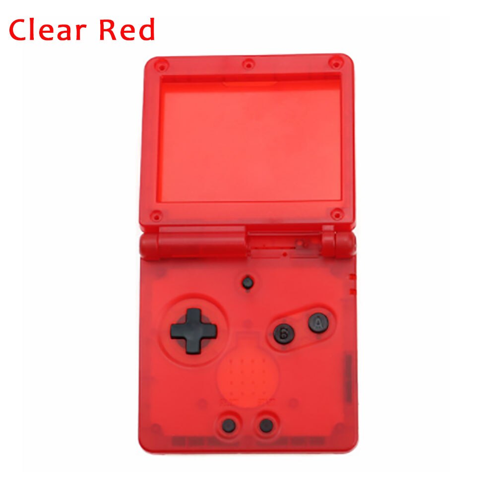 JCD 12Color Transparent Clear Color For GBA SP Replacement Housing Shell Cover Case For Nintendo GameBoy Advance SP: Clear Dark Red