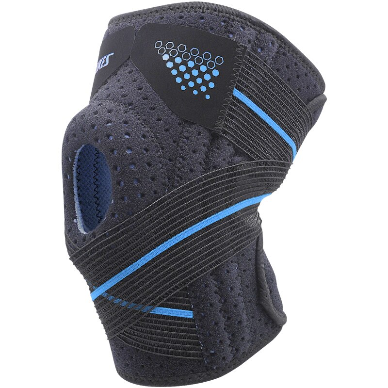 Aolikes verstelbare neopreen kniebrace siliconen patella kniebeschermer: Blauw 7909 / Deel