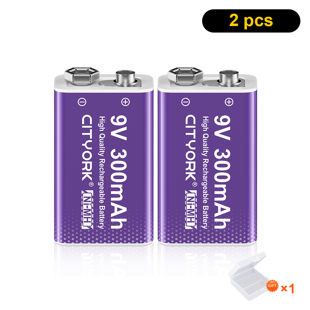 1-10PCS 9V NIMH Rechargeable Battery 9V 6F22 NI-MH Batteries for Microphone Electric Guitar With 5 Slots 9V Battery Charger: black