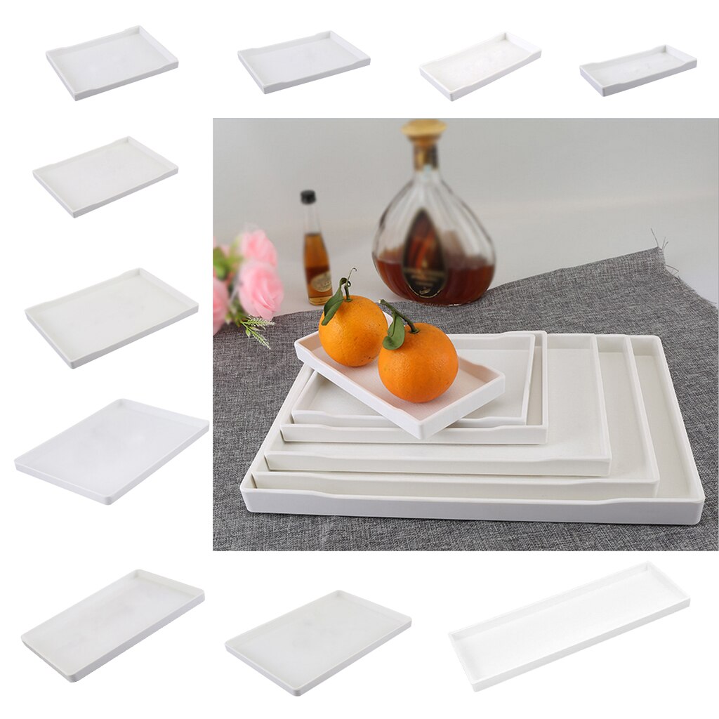 Hotel Serving Tray Refreshments Food Drink Kitchen Melamine Plastics White