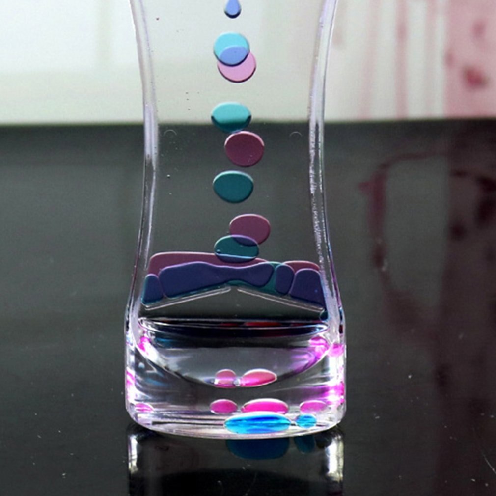 Drip Oil Acrylic Hourglass Desktop Colored Decoration Liquid Motion Bubble Hourglass Liquid Floating Oil Hourglass Toys
