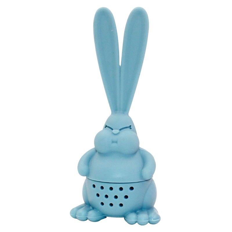 Obr siliconen boze konijn thee-infuser theepot theefilter losse theebladeren zeefbal zetfilter accessoires: Grijsblauw