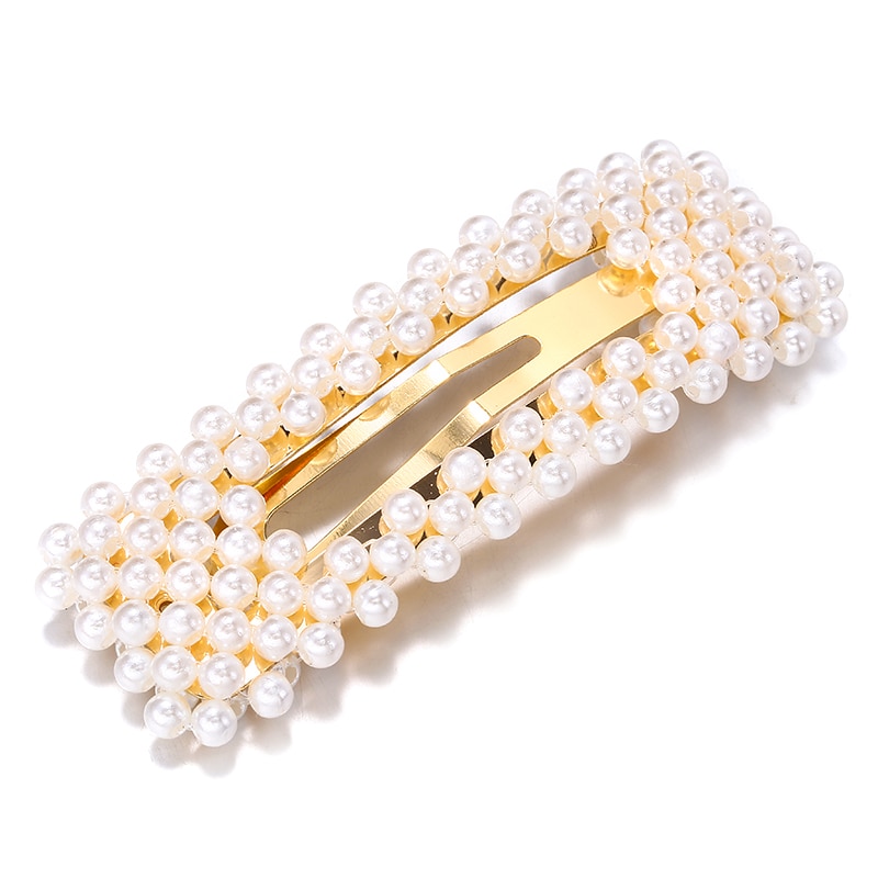 Pearl Hair Clip for Women Korean Snap Barrette Stick Hairpin Hair Styling Accessories Hair Pins