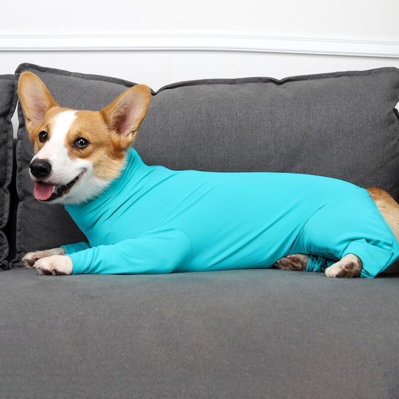 Mono ajustado elástico de Color sólido para perro, ropa para perro, abrigo de pijamas de cuatro patas, ropa de recuperación de cirugía, Mono para destete