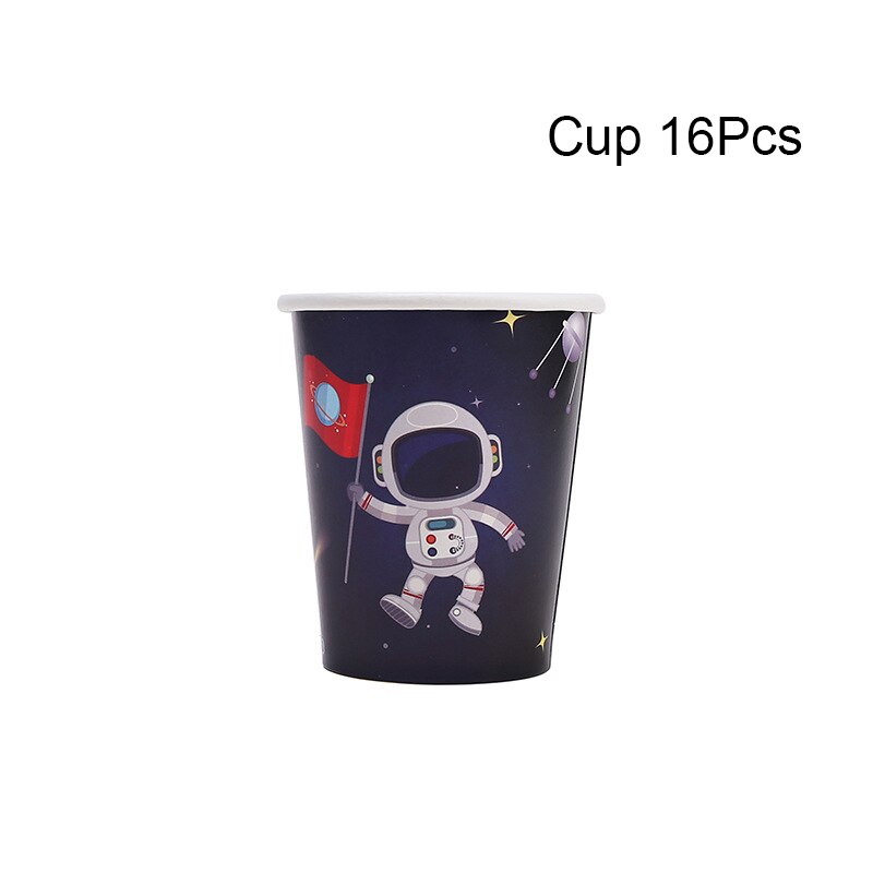 Rum kage topper tegneserie raket kage dekoration tillykke med fødselsdagen banner børn fødselsdag temafest fødselsdag kage topper forsyninger: 16 stk kop