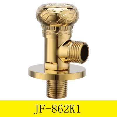 Kraan Vervangende Onderdelen 1/2 &quot;x 1/2&quot; Luxe Gouden Messing Badkamer Hoekstopkraan Beluchtingskraan Wc Vullen Driehoek Kleppen JF-862K: Golden A