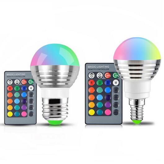 110 V 220 V 85-265 V E27 E14 RGB LED lamp 16 Kleur Magic LED Night Light Lamp dimbare Stage Licht/24key Afstandsbediening