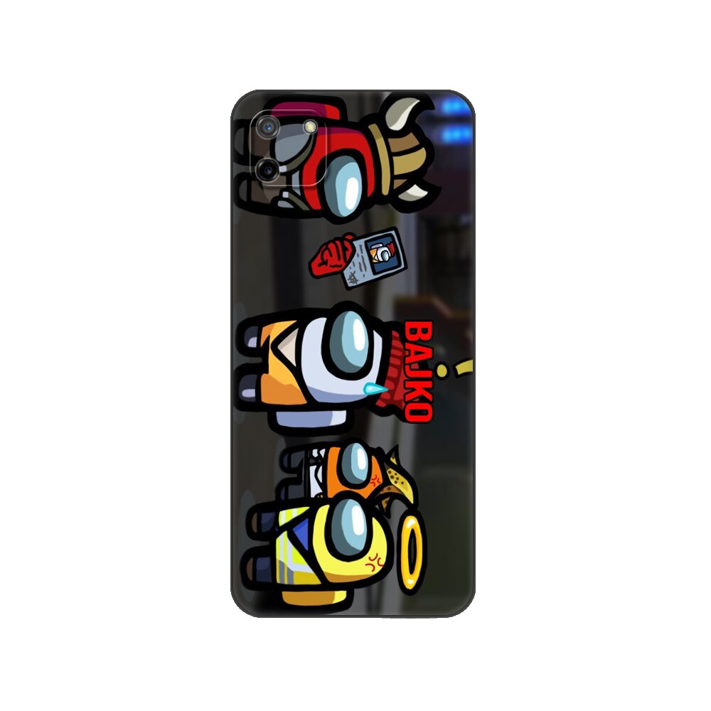 Czarna obudowa tpu do etui OPPO Realme C11 do Realme C 11 RealmeC11 powrót RMX2185 pokrowiec na zderzak wśród nas: 70381