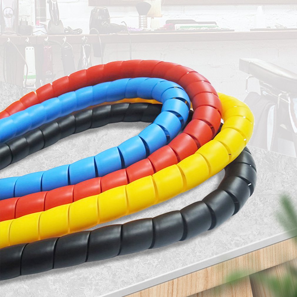 1pcs Wire Anti-bite Protective Cover Wire Storage Spiral Anti-winding Wire Tube Electric Clipper Wire Harness Random Color