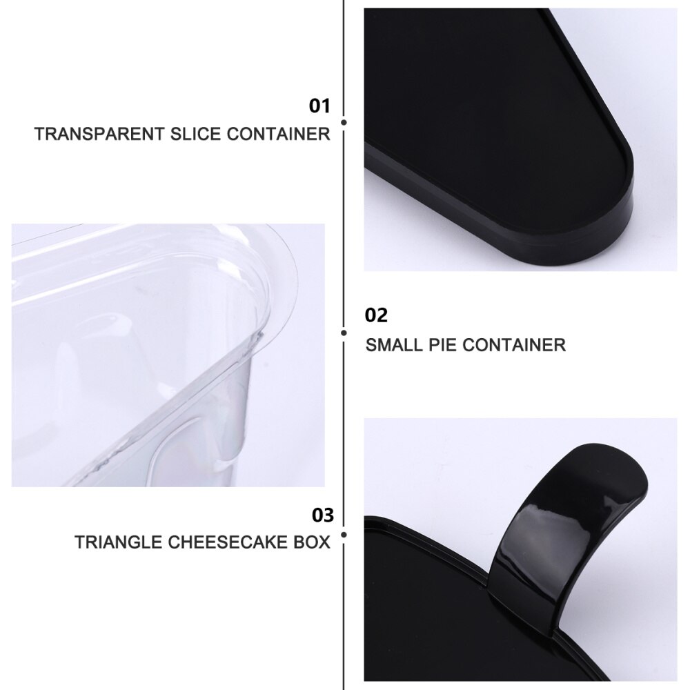 20pcs Small Pie Container Triangle Cake Box Slice Pie Box Transparent Cake Box