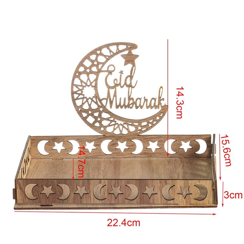 Moon Star Houten Ramadan Decoratie Voor Thuis Islamitische Moslim Party Decor Eid Mubarak Ramadan Kareem Voedsel Lade Eid Al adha: tray-F