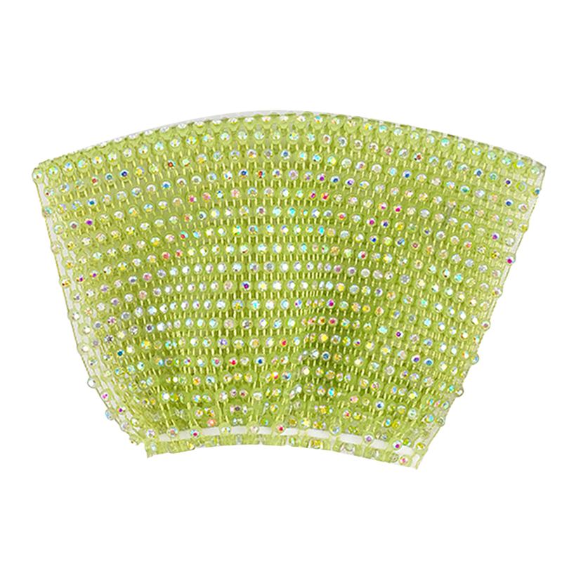 Máscara divertida de cristal ostentoso para mujer, mascarilla facial con diamantes de imitación para mujer, malla de red Yashmak para club nocturno, de Halloween y espectáculo: Green