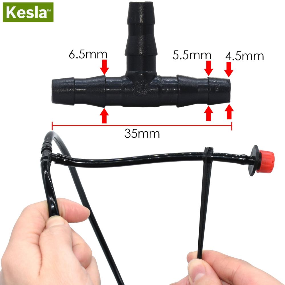 Kesla 100-500pc muovinen tiputin kastelu kasvaa tee 1/4 tuuman letkuliittimen liitosletku ulkokastelutyökalut 4mm/7mm letkulle