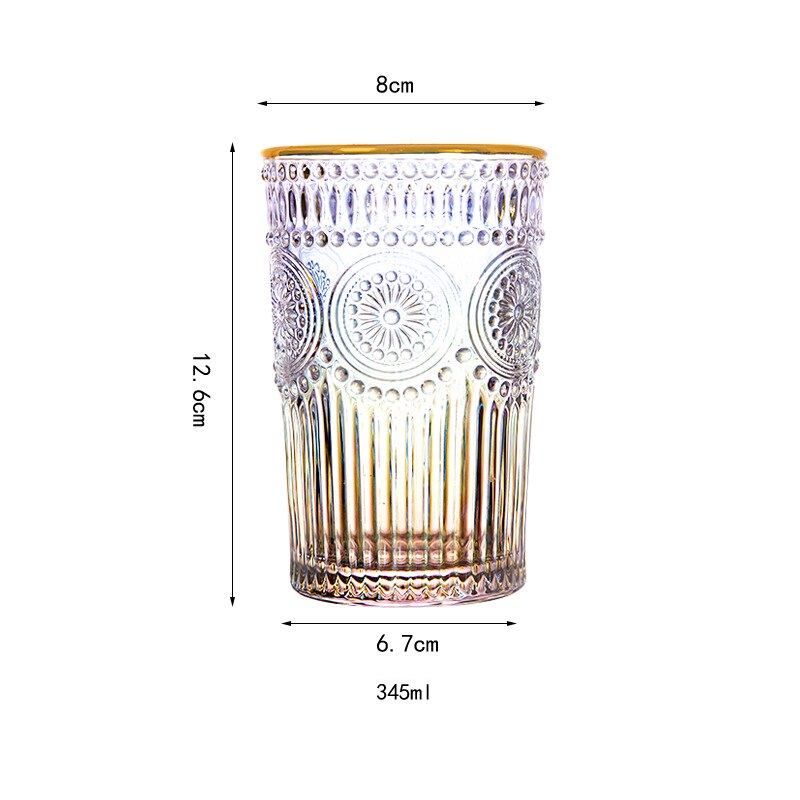 Vasos de vino de colores soplados a mano sin plomo para beber vasos de vidrio para vino tinto blanco jugo leche café taza sol flor vasos de vidrio: ColorHight2