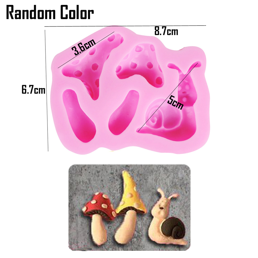 Tipi di fiaba Porta di lumaca Fungo Erba Fiore Zucchero Caramelle Torta Bordo Stampo in silicone Stampo per cioccolato Decorazione M302: Cioccolato