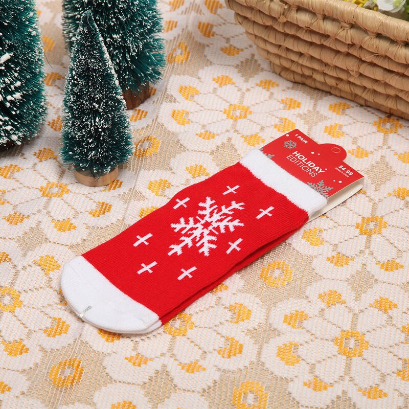 Noël bébé enfants unisexe chaussettes rouge bleu coton hiver noël bas chaussettes enfants noël chaussettes