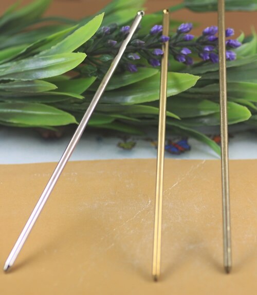 5 stks/partij 130x3mm Naald Bun Hair Sticks/Pins Haarspelden Goud/Verzilverd Hairwear DIY haar Accessoires Bevindingen