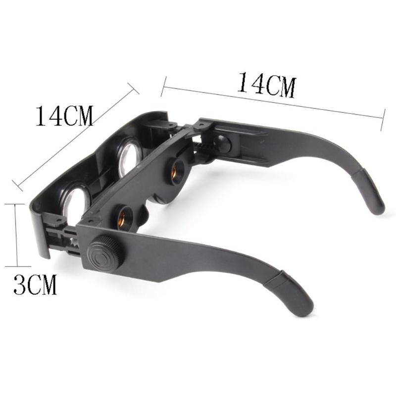 Gafas telescópicas de pesca con marco de ABS, binoculares de lupa para exteriores, color negro,