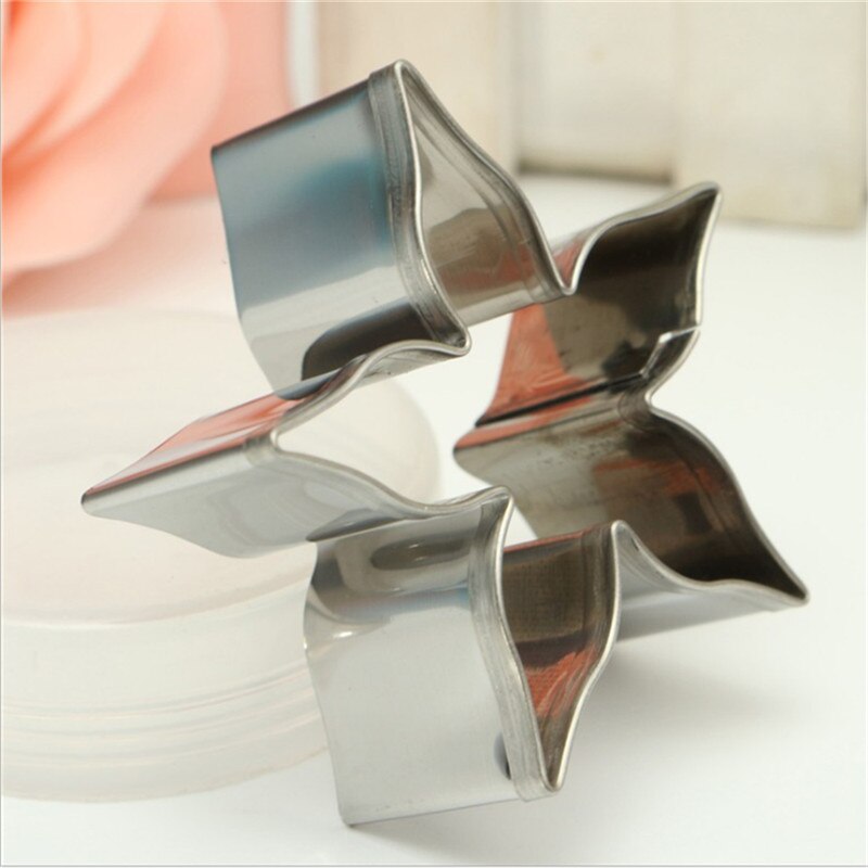 Rvs Starry Bloem Cookie Cutter Biscuit Cake Keuken Bakvorm Voor Fruit Groente Decor Mold 1Pc
