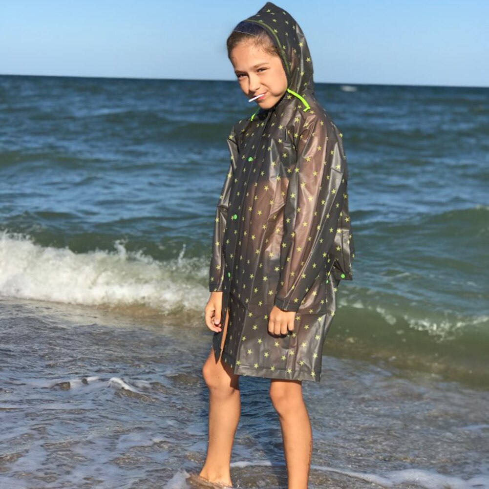 Niños niños piloto Impermeable Poncho EVA con capucha mochila cubierta Impermeable opción perfecta para la escuela viajes al aire libre caminar