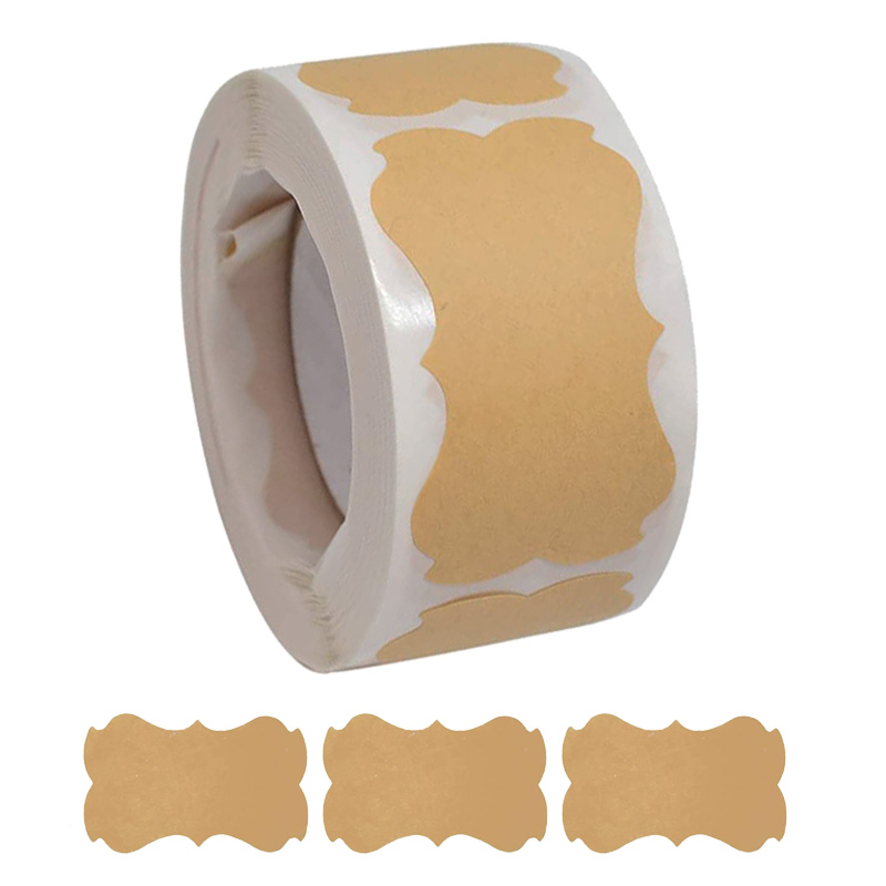 300 Pz/rotolo Adesivi di Carta kraft Etichette Barattolo di Spezie Etichette Regalo di Cancelleria Fatte A Mano di Carta Decorazione di Natale Busta FAI DA TE Adesivo di Tenuta