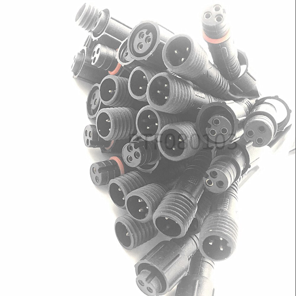 5 Pairs 2 pin 3 pin 4 Pin 20cm Connectors Socket Plug 0.2mm 24AWG LED Cable Wire LED Strips Waterproof IP65 Male/Female