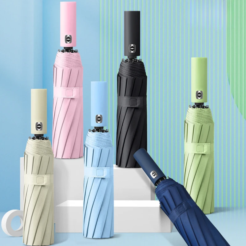 Paraplu Volautomatisch Heren Zakelijk Dubbel gebruik Opvouwbaar Zonwering Zonnescherm Reclameparaplu Parasol Paraplu