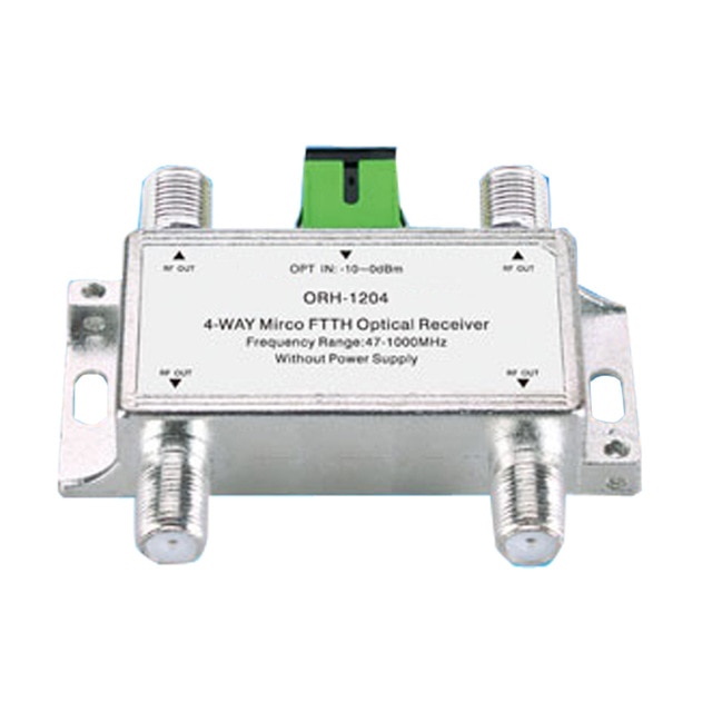 Mini CATV FTTH Optical Receiver ORH-1204 47-1000MHz,4 way passive FTTH negative optical receiver