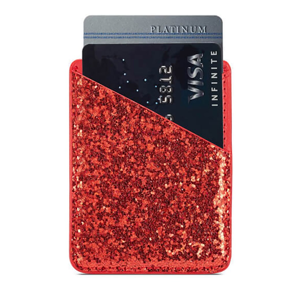 Self-adhesive Sequin Decoration Practical Purse Stick On Phone Mini Credit Pocket Card Holder Business Wallet Ultra Slim