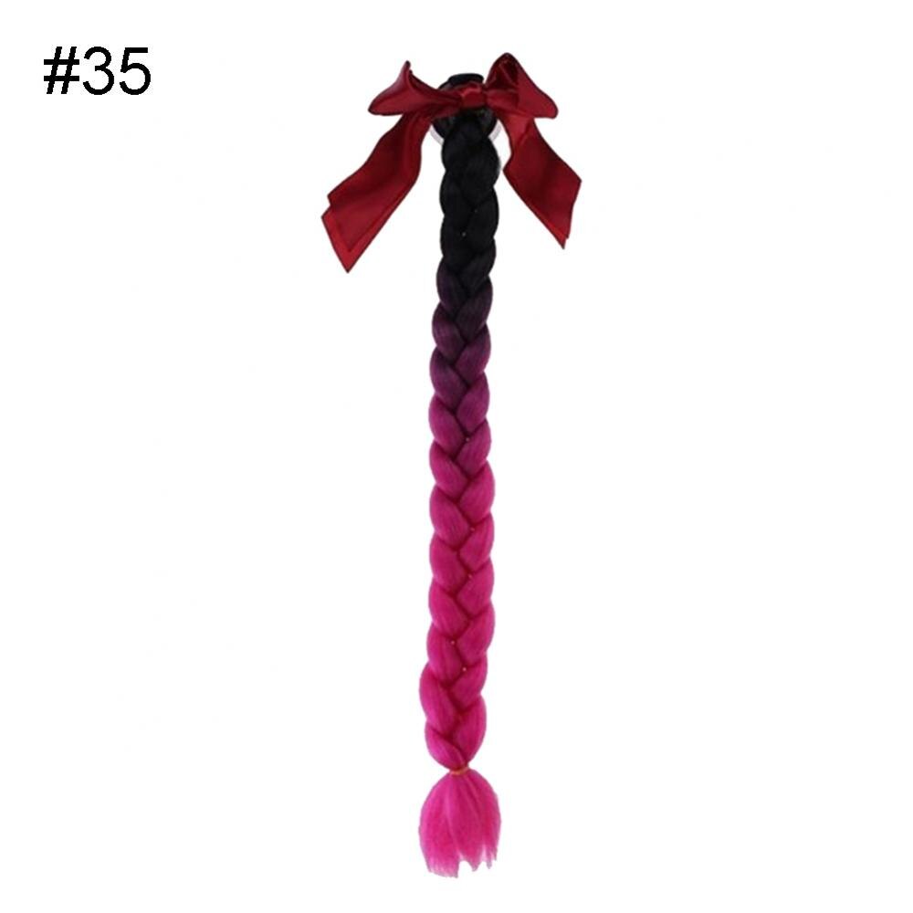 Motorcycle Bicycle Pigtail Full Face Helmet Twist Gradient Braids Ponytail Decor: 35