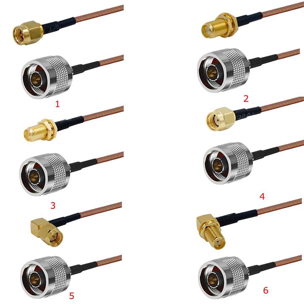 Câble coaxial Type N mâle vers SMA mâle, RG316 50 ohm, cavalier en queue de cochon, choisissez votre longueur,