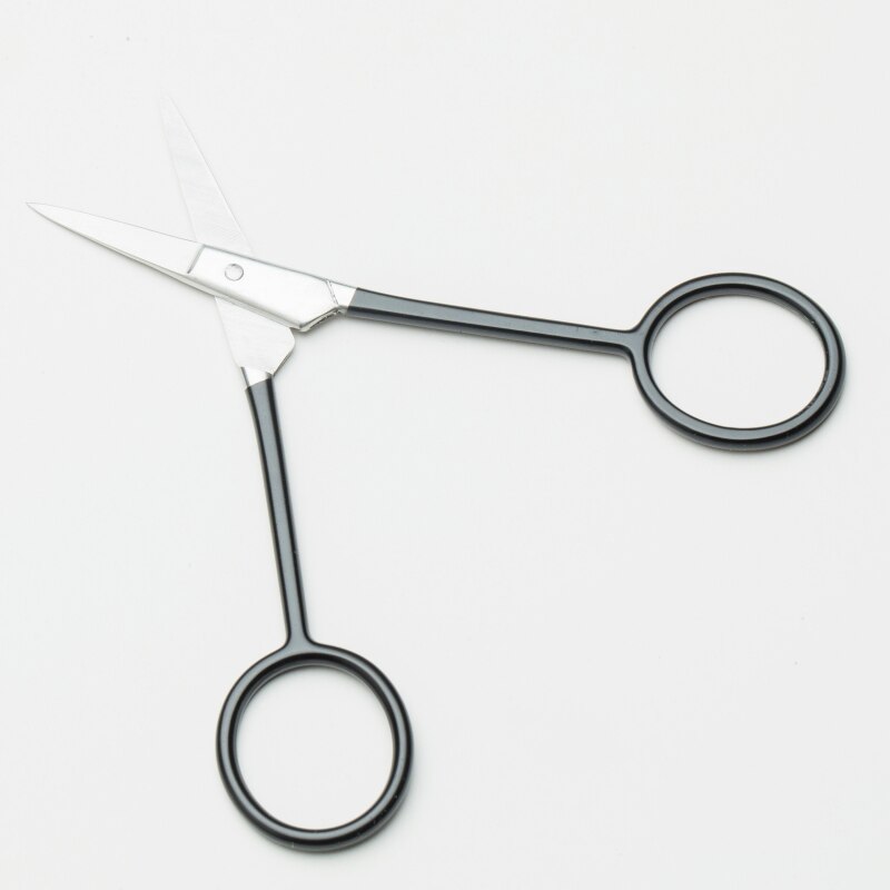 Black Makeup Scissors Stainless Steel Sharp/Tilted Tip With Piano Paint Handle Eyebrow Nose Hair Scissors Face Hair Removal Tool