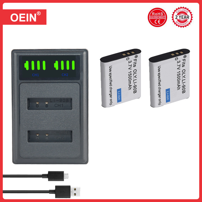 Batterie Li-92B Li-90B avec le chargeur pour Olympus Li 90B ve92B TG-4 dur TG-6 TG-5 TG-2 TG-1 IHS SH-1 SH-2 SH-60 SH-50 IHS, SP-100: green