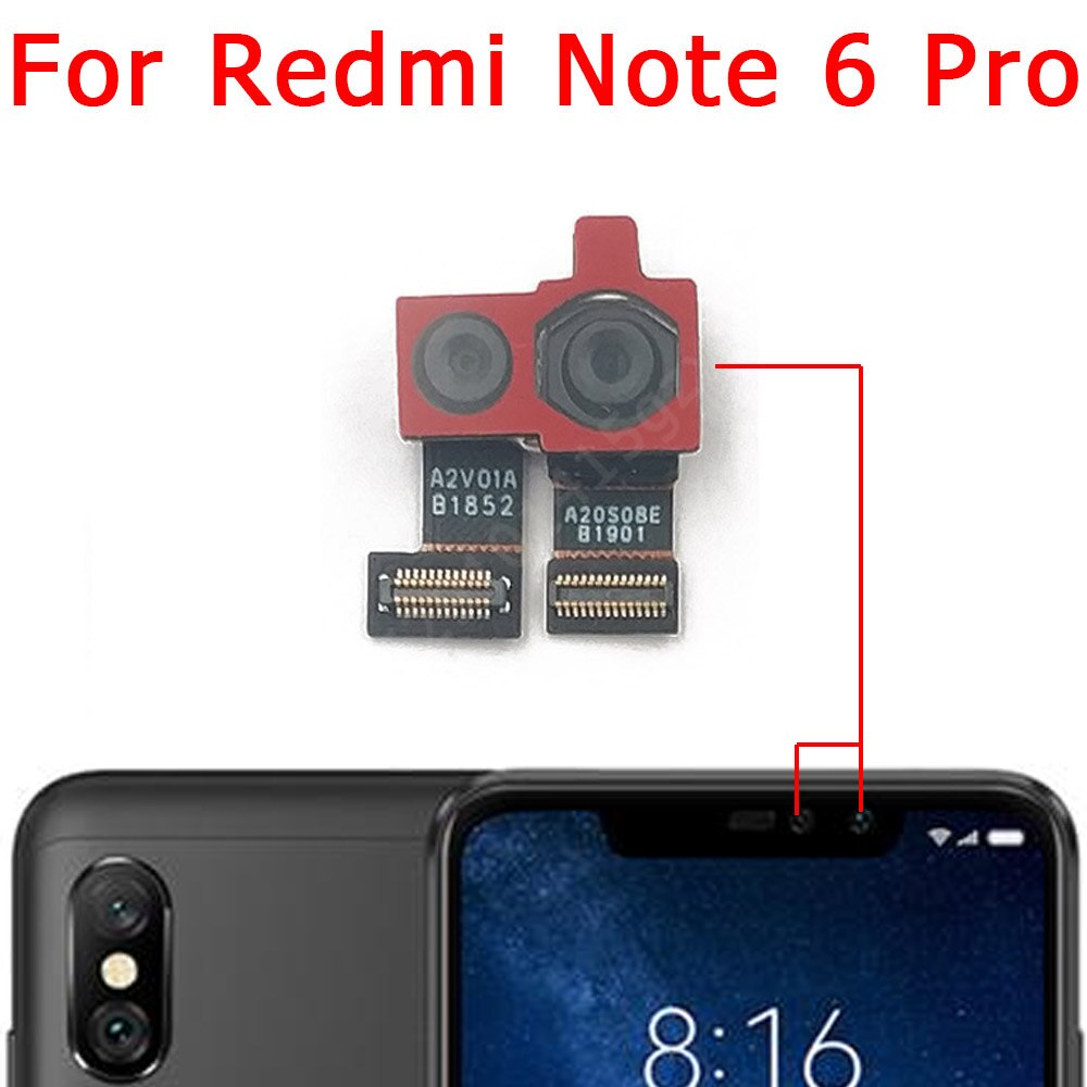 Original Front Back Camera For Xiaomi Redmi Note 7 6 Pro Rear Frontal Selfie Backside Camera Module Flex Replacement Spare Parts: Note 6 Pro Front